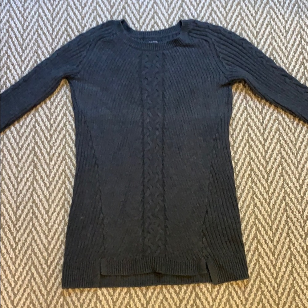 Dark heather grey Nautica cable knit sweater